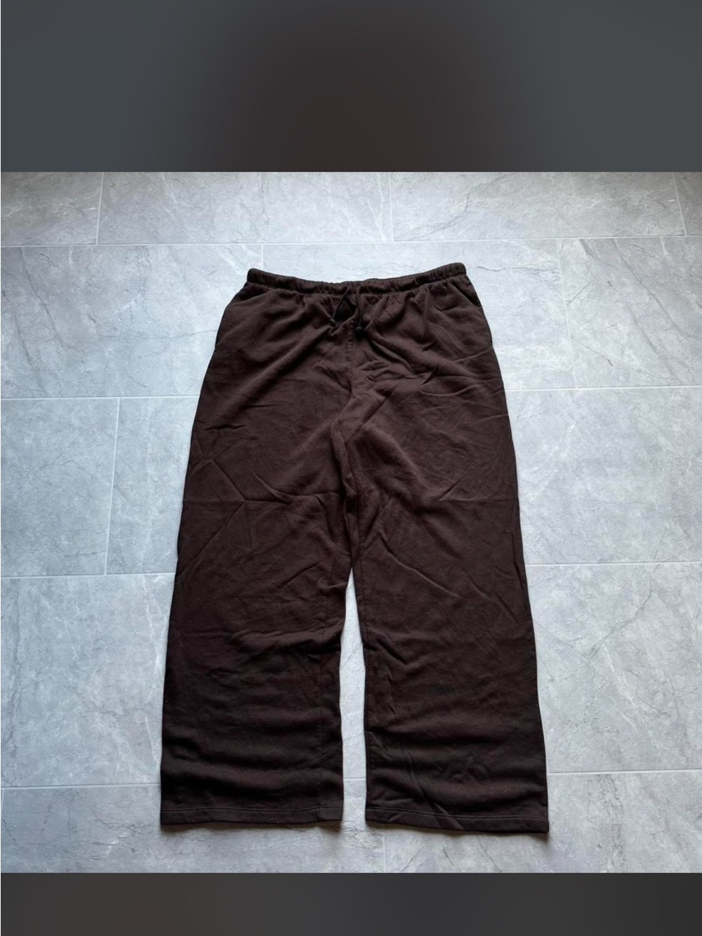 Divided Men's Wide-Leg Drawstring Sweatpants - Dark Brown